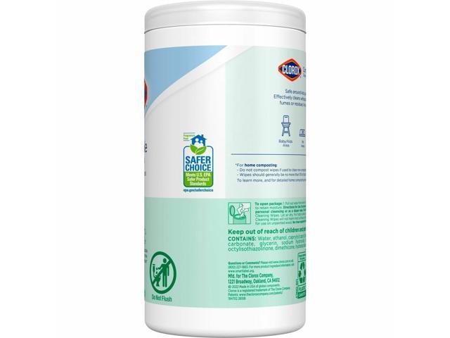 Clorox Free & Clear Compostable All Purpose Cleaning Wipes - 4.25' Length x 4.25' Width - 75 / Tub - 6 / Carton 32486CT