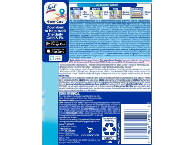 Lysol Disinfectant Spray - 12/Carton 74186CT
