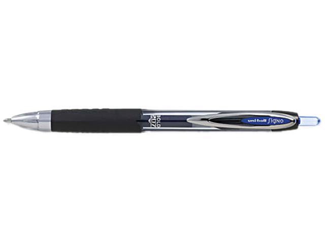 Uni-Ball Signo 207 Gel Pen Bold Pen Point Type - 1 mm Pen Point Size - Blue Ink - Clear Barrel - 12 / Dozen