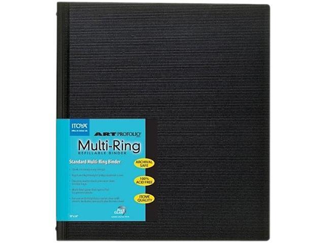 Photos - File Folder / Lever Arch File Itoya Of America, Ltd RB1114 11' x 14' Multi-Ring Binder, Recycled - Black