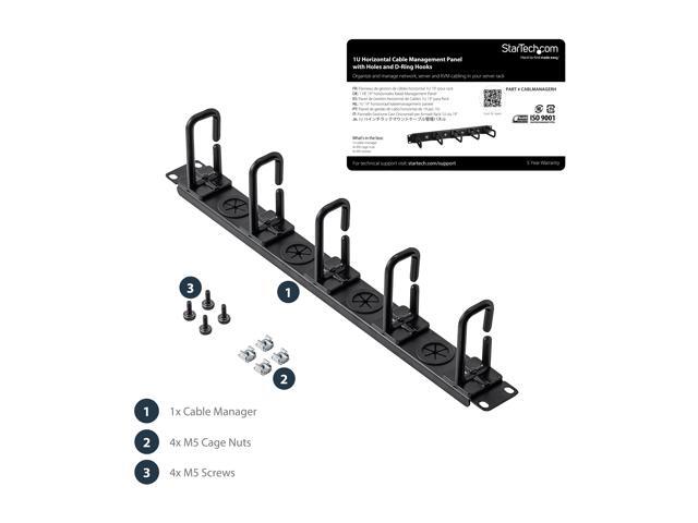 StarTech. com 1U Server Rack Cable Management Panel - Cable Manager