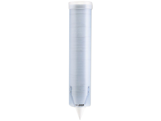San Jamar C3165FBL Adjustable Frosted Water Cup Dispenser, Wall Mounted, Blue