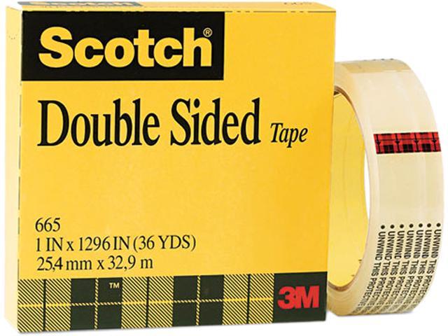 Scotch 665-11296 665 Double-Coated Tape, 1' x 36 yards, Clear