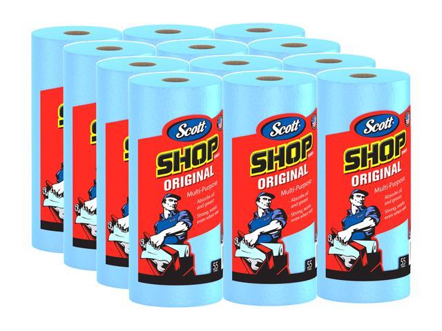 Scott Shop Towels Original (75147), Blue, 55 Sheets / Standard Roll, 12 Rolls / Case, 660 Towels / Case