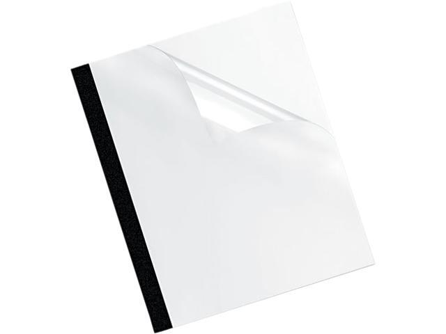 5222701 Fellowes Thermal Binding System Covers, 30 Sheets, 11-1/8 x 9-3/4, Clear/Black, 10/Pack