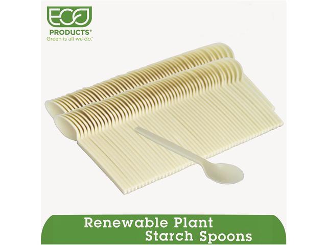 Eco-Products EPS003PK Plant Starch Teaspoon, Cream, 50/Pack