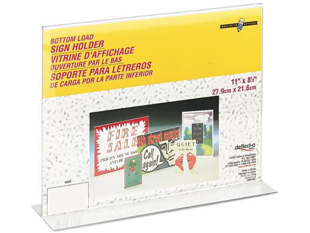 deflect-o 69301 Stand-Up Double-Sided Sign Holder, Plastic, 11 x 8-1/2
