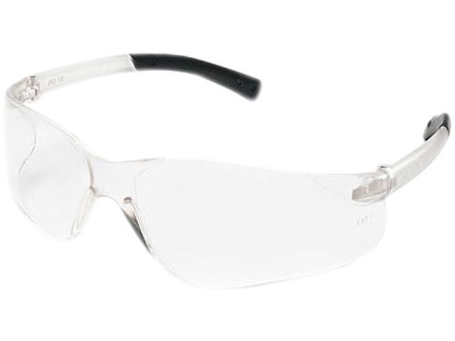 Crews BK110 BearKat Safety Glasses, Wraparound, Black Frame/Clear Lens