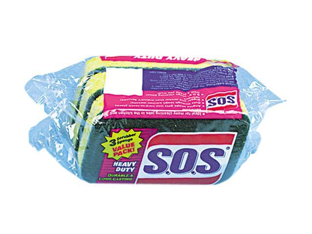Clorox 91029CT S. O.S Heavy-Duty Scrubber Sponge, 3 x 5-1/4, 1' Thick, 24/Carton