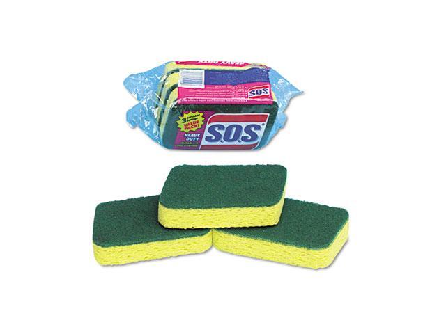 Clorox 91029CT S. O.S Heavy-Duty Scrubber Sponge, 3 x 5-1/4, 1' Thick, 24/Carton