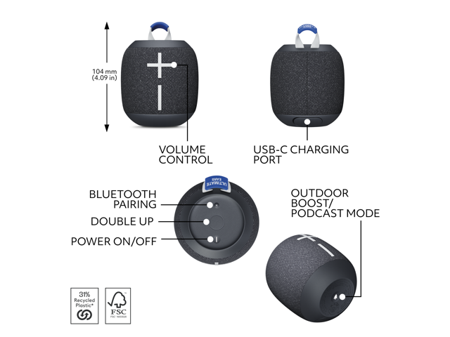 Ultimate Ears - WONDERBOOM 4 Portable Wireless Bluetooth Speaker with Waterproof, Dustproof and Floatable design - Active Black - image 5