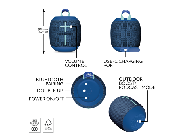 Ultimate Ears - WONDERBOOM 4 Portable Wireless Bluetooth Speaker with Waterproof, Dustproof and Floatable design - Cobalt Blue - image 5