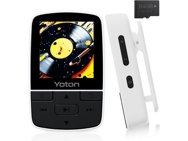 YOTON MP3 Player with Bluetooth 5.2, 64GB Storage Included, Mini Size, HiFi Music, with Sports Clip, Independent Volume Control, FM Radio, Includes...