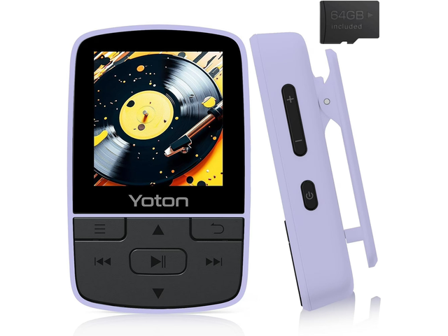 YOTON MP3 Player with Bluetooth 5.2, 64GB Storage Included, Mini Size, HiFi Music, with Sports Clip, Independent Volume Control, FM Radio, Includes...
