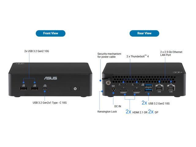 ASUS NUC 16 Pro Mini Gaming PC RNUC16GDKU76000U Barebone Systems with Intel Core Ultra 7 356H CPU,2 Intel 2.5G LAN and Wi-Fi 7.Bluetooth 6.0,US...