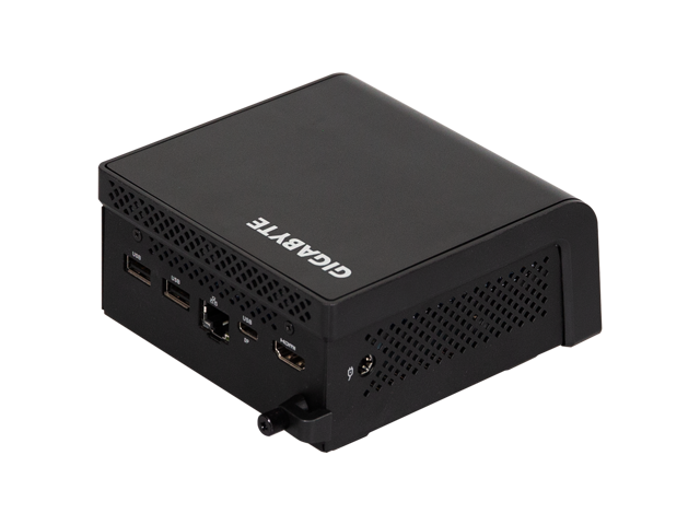 GIGABYTE GB-BTIP-N250 Black Ultra Compact Mini PC, Intel Processors N250, 4C, up to 3.8 GHz, 1 x 262Pin SO-DIMM DDR5 4800