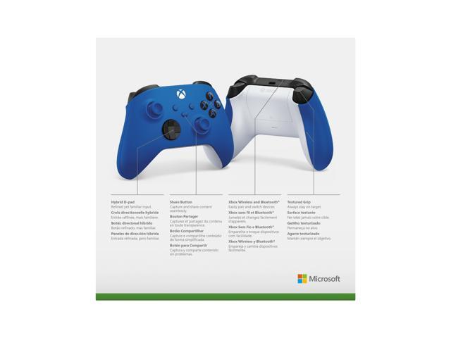 Microsoft - Xbox Wireless Controller for Xbox Series X, Xbox Series S, Xbox One, PCs, and Cloud-Enabled Devices - Shock Blue - image 3