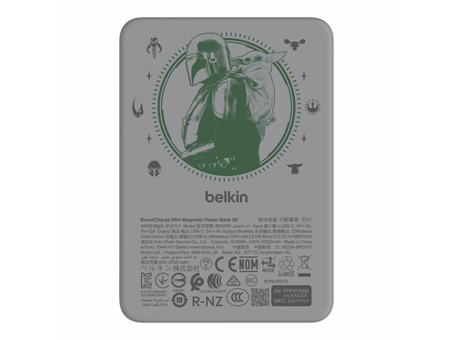 Belkin BoostCharge Slim Magnetic Power Bank 5K, The Mandalorian & Grogu - BPD010bkCH-LF