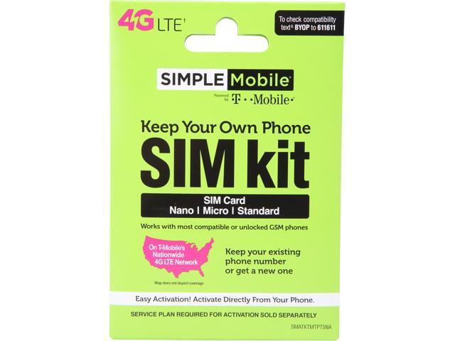 Simple Mobile SIMPLE Mobile BYOP SIM Kit, SIM Card Sizes Include Standard, Nano, and Micro