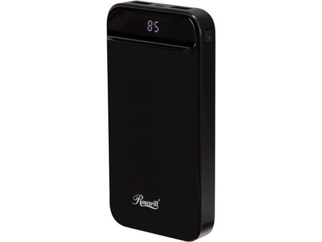 Rosewill 20000 mAh Portable Power Bank for iPhone and Android Devices, Fast Charge, LCD Indicator, Black - (RBPB-20007)
