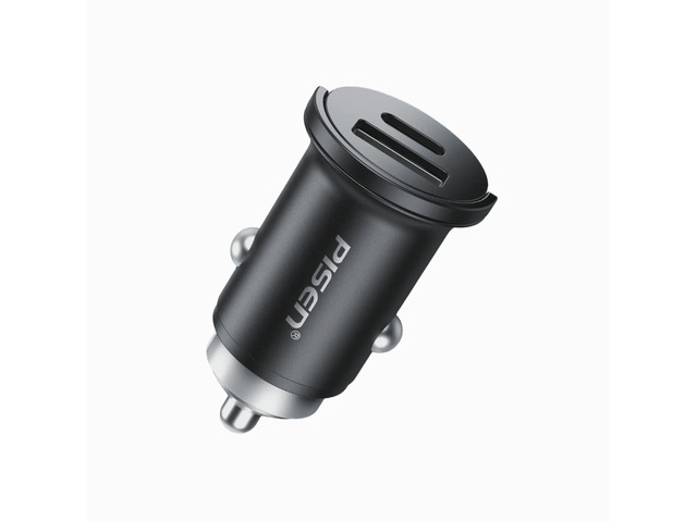 PISEN-Quick Type-C+USB-A 30W Mini Car Charger C to C 1000 Set