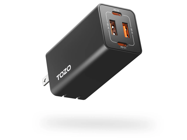 Tozo C2 USB C 65W Fast Foldable Wall Charger - Black C2-BLK