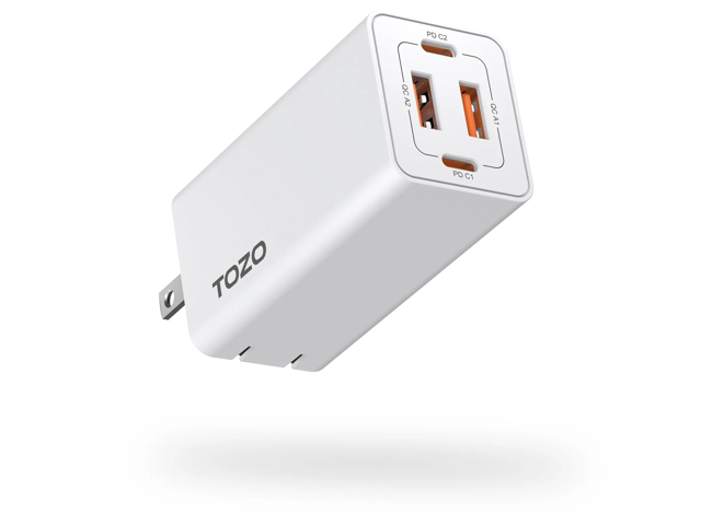Tozo C2 USB C 65W Fast Foldable Wall Charger - White C2-WHT