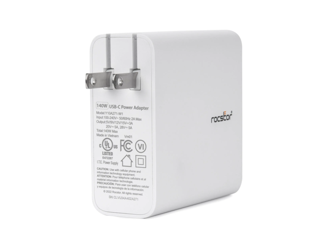 Rocstor 140W Smart USB-C Power Adapter Y10A271-W1