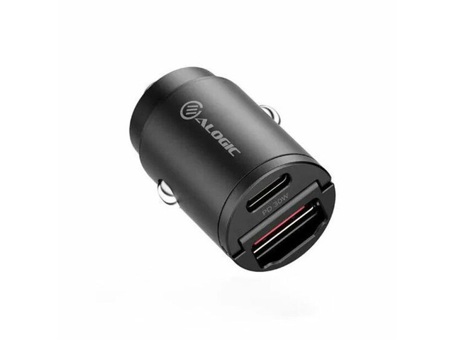 Alogic 30W car charger USB-C USB-A ports fast charging for laptops, tablets, and smartphones - CRCA30