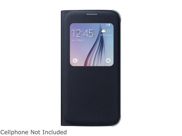 SAMSUNG Black Sapphire Fabric Solid Fabric S-View Flip Cover for Samsung Galaxy S 6 EF-CG920BBEGUS