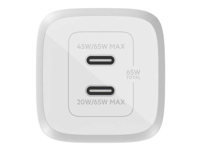 Belkin BoostCharge Pro Dual USB-C GaN 65W Wall Charger - White - image 2