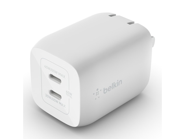 Belkin BoostCharge Pro Dual USB-C GaN 65W Wall Charger - White - image 5