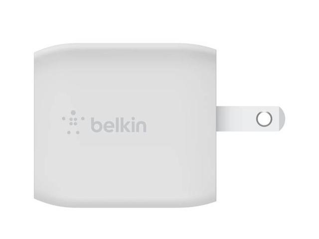 BELKIN WCH011dq2MWH-B6 White Dual USB-C GaN Wall Charger with PPS 45W + USB-C to USB-C Cable