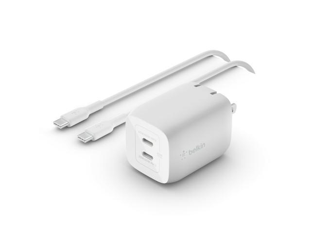 Belkin - BOOST↑CHARGE Pro Dual USB-C GaN Wall Charger with PPS 65W with USB-C to USB-C Cable - White - image 2