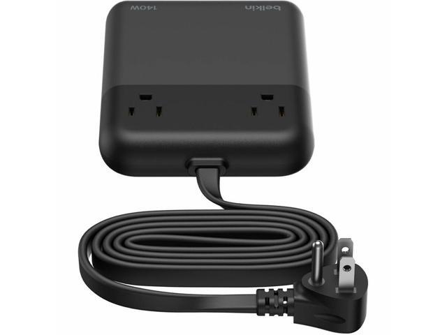 Belkin 2-Outlet Charging Station w/ 1x USB-A & 3x USB-C Ports 140W - 5ft/1.5m Cord - Straight Plug - Black - SRZ003tt5