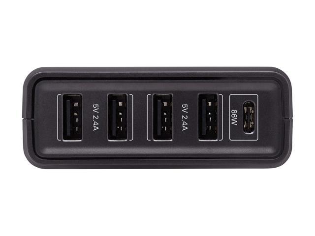 Tripp Lite U280-005-WS4C1 5-Port USB Charging Station - 4 USB-A Auto-Sensing & 1 USB-C PD 3.0, USB-IF Certified, 110W Max