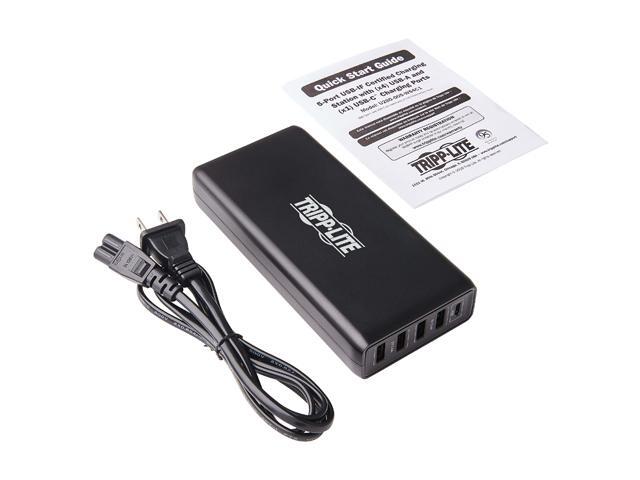 Tripp Lite U280-005-WS4C1 5-Port USB Charging Station - 4 USB-A Auto-Sensing & 1 USB-C PD 3.0, USB-IF Certified, 110W Max