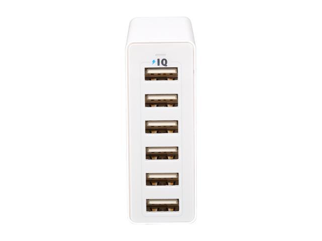 Anker 60W 6-Port Family-Sized Desktop USB Charger with PowerIQ Technology for iPhone, iPad, Samsung, Nexus, HTC, Nokia, Motorola and More (White)