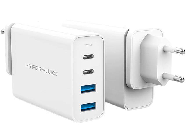 HyperJuice GaN 100W Multi Port Wall Charger with 2 x USB Type-A & 2 x USB Type-C Ports. USB Charger for iPhone, MacBook Pro, iPad Pro, iPad Air,...