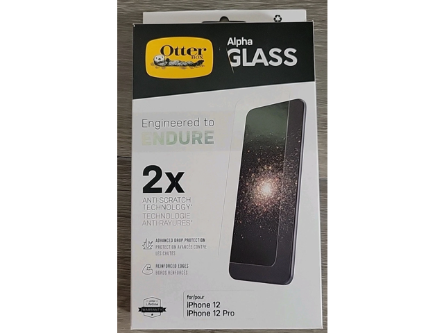 OtterBox Alpha Glass Clear Screen Protector for iPhone 12 and iPhone 12 Pro 77-65419