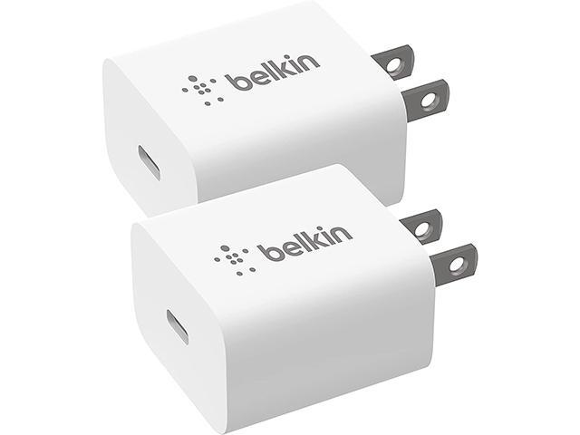 BELKIN BBC005-WH-2PK White 20W USB-C PD Wall Charger with PPS, 2-Pack