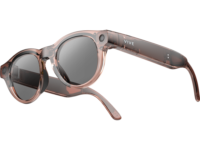 VIVE Eagle AI Glasses - Round, Clear Brown, Sunglass Lens