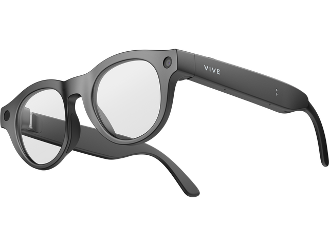 VIVE Eagle AI Glasses - Round, Charcoal Black, Clear Lens