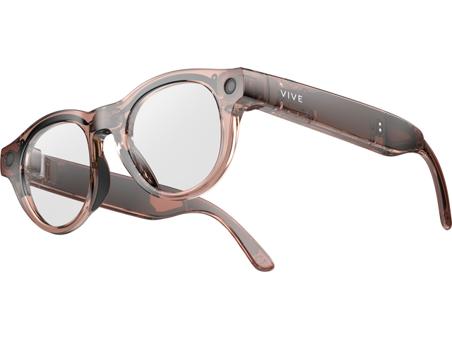 VIVE Eagle AI Glasses - Round, Clear Brown, Clear Lens