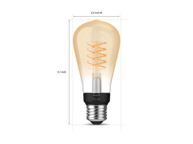 Philips Hue 571125 Dimmable Warm White Vintage Smart ST19 Edison Bulb