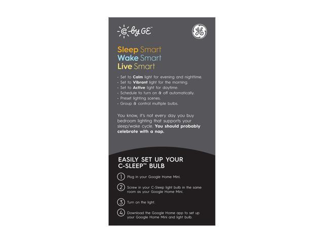 C by GE Bluetooth Smart LED Light Bulb with Google Assistant/Alexa/HomeKit, Adjustable White 93096307