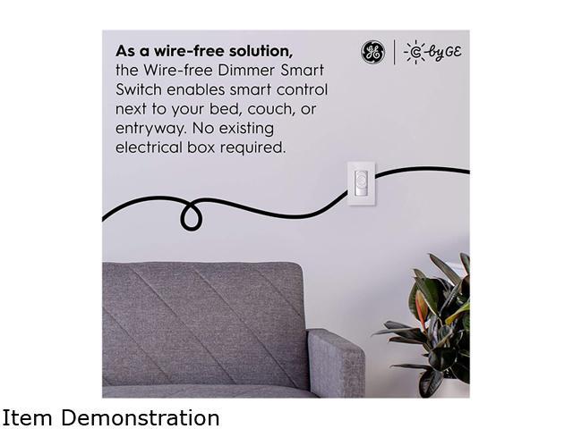 C by GE Wire-Free Dimmer Smart Switch, 1 Pack White - Bluetooth, Battery Powered, Removeable, Wall Mount, Single-Pole/3-Way Replacement