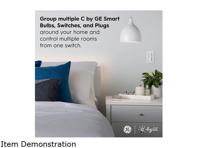 C by GE Wire-Free Dimmer Smart Switch, 1 Pack White - Bluetooth, Battery Powered, Removeable, Wall Mount, Single-Pole/3-Way Replacement