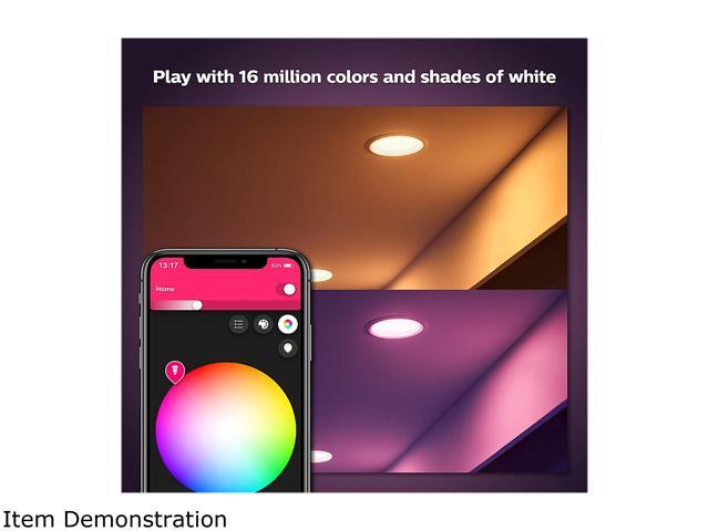 Philips Hue White & Color Ambiance Smart Retrofit Recessed Downlight 5/6', Bluetooth & Zigbee Compatible (Hue Hub Optional), Smart Ceiling Lighting