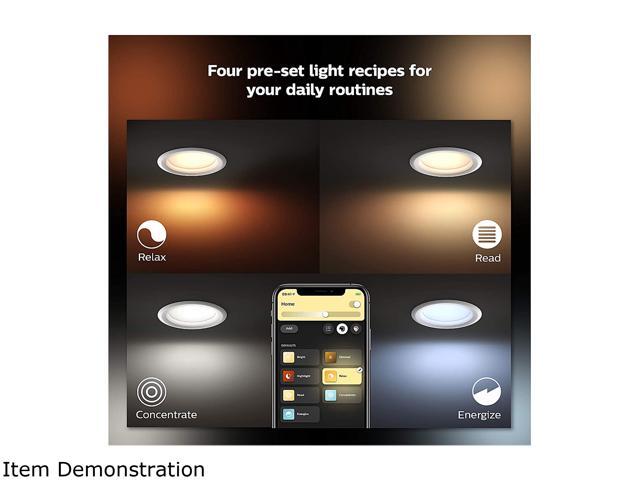 Philips Hue White & Color Ambiance Smart Retrofit Recessed Downlight 5/6', Bluetooth & Zigbee Compatible (Hue Hub Optional), Smart Ceiling Lighting